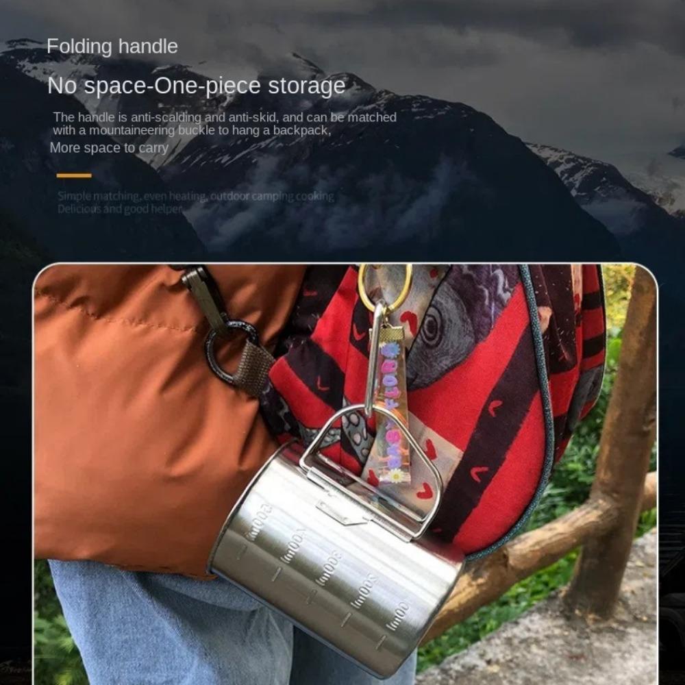 350/500ml Campingbecher mit Deckel Wasserbecher Outdoor Camping Kaffeetasse Für Wandern Reisen