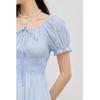 French Style Square Neck A-Line Midi Dress