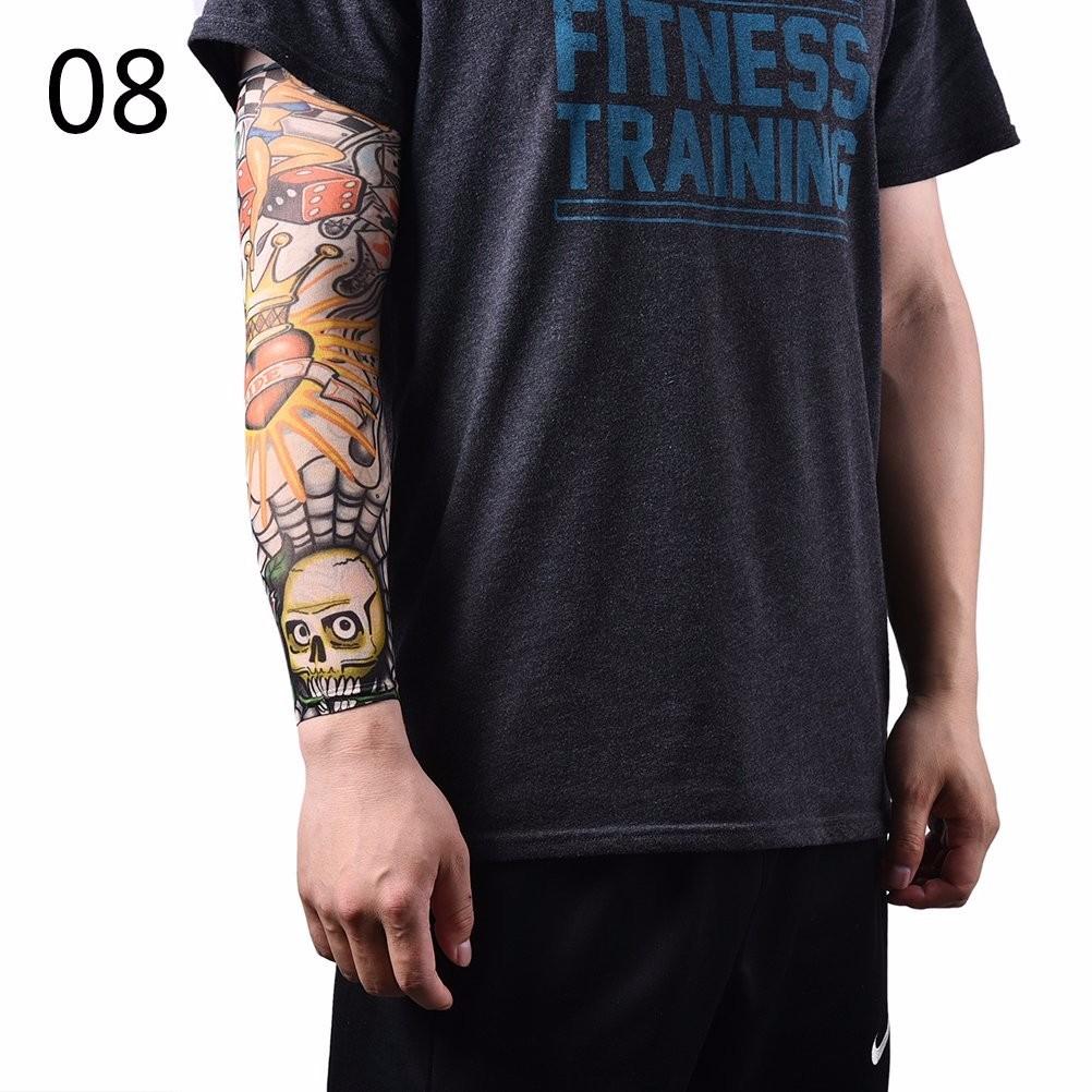 8-teiliges Set Arts Fake Temporäre Tattoo Arm Sonnenschutz Ärmel Designs Tiger Clown Krone Herz Totenkopf Tribal und etc