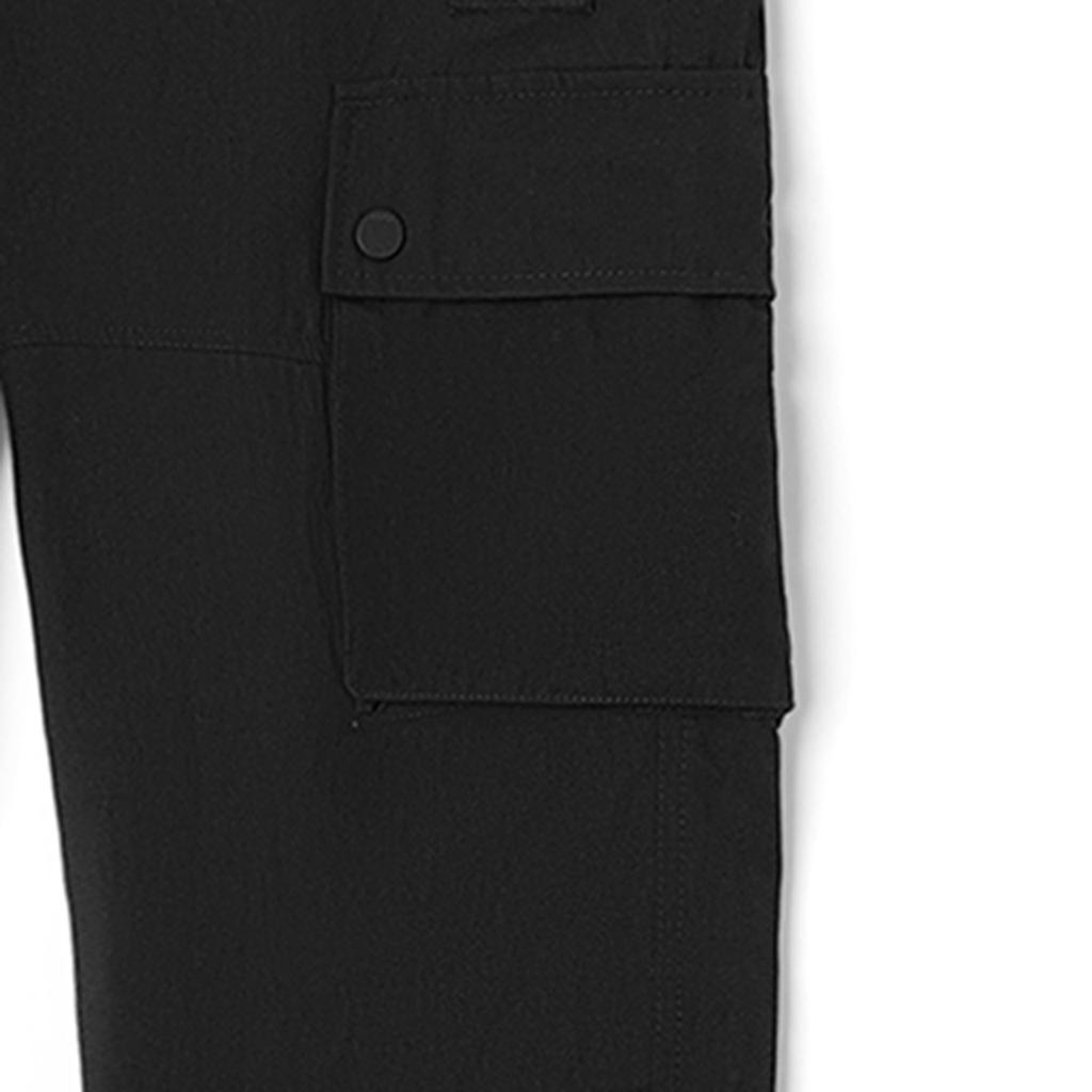 Vans Solid Color Logo Print Cuffed Casual Pants Women Bottoms Black VN0A7YIHBLK