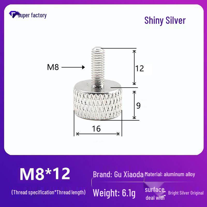 Knurled Aluminum Alloy Hand-Tightening Knob - M3M4M5M6M8 Sizes.
