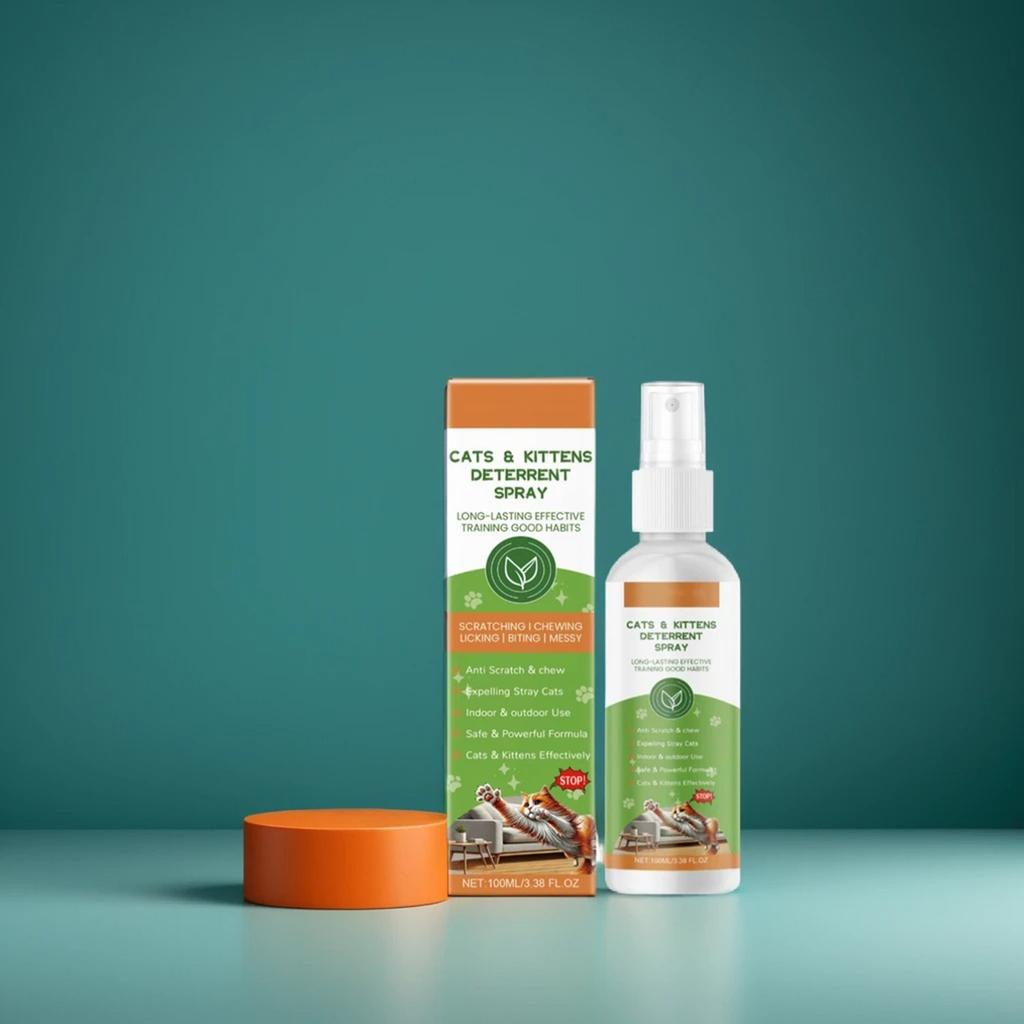 100 ml Katzenabwehrspray, Katzenspray gegen Kratzer für Möbel, Sofas, Vorhänge, Pflanzen, alkoholfreies Verhaltenstrainingshilfsmittel
