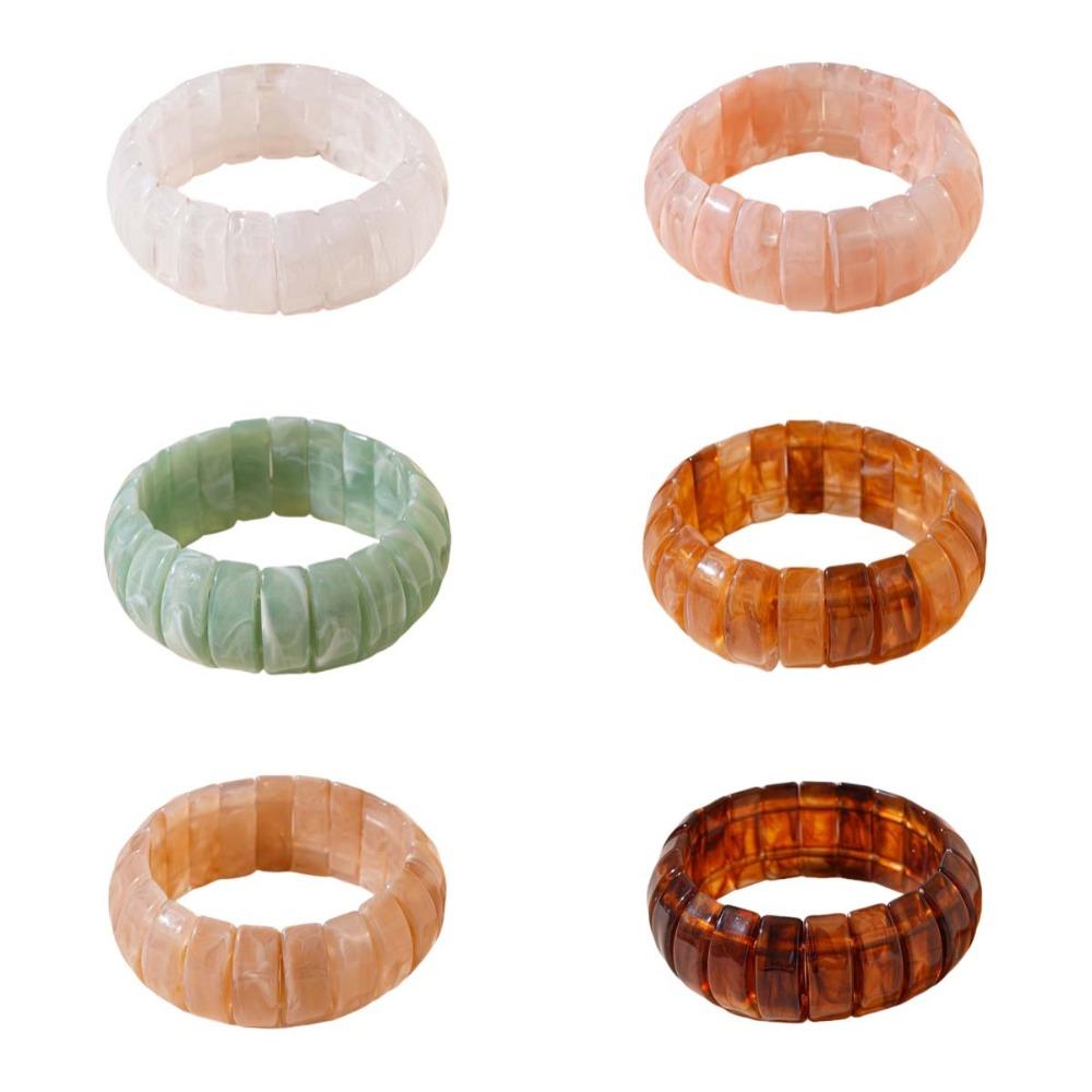 Wide Rectangle Irregular Wide Bracelet Bohemian Retro Hand Ring Acrylic Bangle  Lady Girls