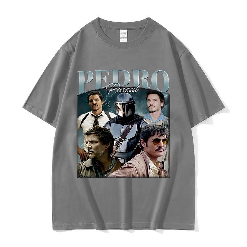 Limited Pedro Pascal Actor Graphic TShirt Unisex Women Retro Fashion Cotton Short Sleeve Tshirt ONeck Classic T Shirts Streetwear
