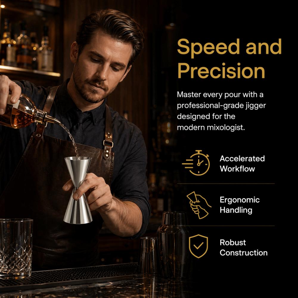 Glossy Finish Stainless Steel Jigger Double Sided Bar Jigger Premium Wine Measuring Cup Party