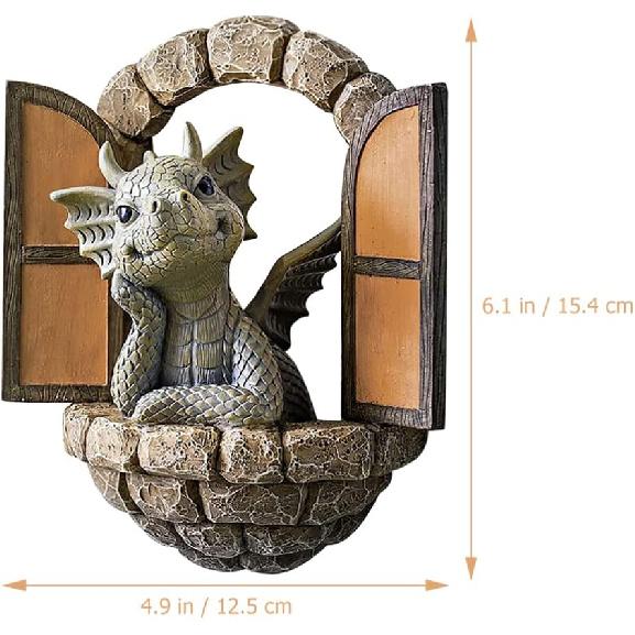 Holibanna 3D Dragon Wall Art Decor Hanging Dinosaurs Sculpture Wall Mounted Room Decor Home Wall Decorations for Kids Bedroom