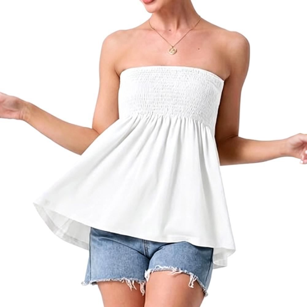Women's Summer Strapless Top Sleeveless Bandeau Tanks