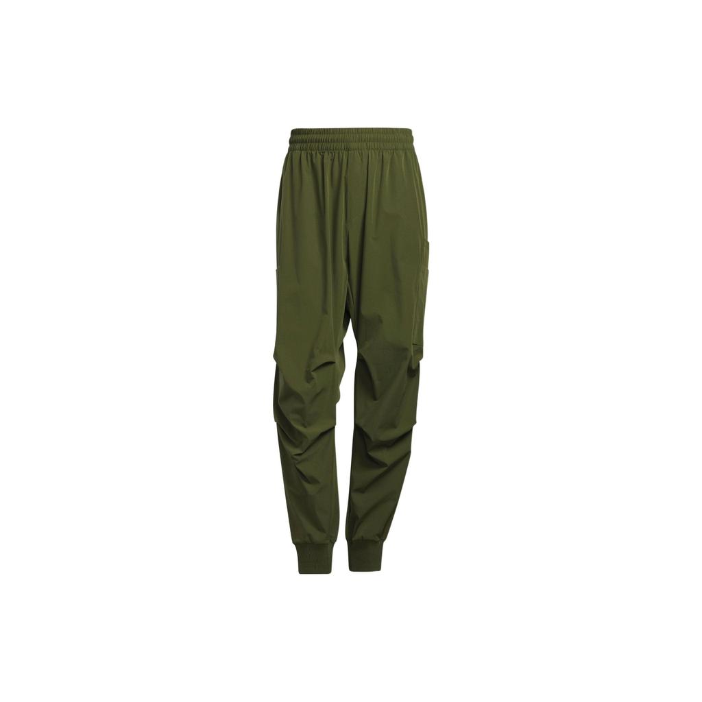Adidas X Ivy Park Collaboration Solid Color Logo Print Elastic Cuff Sports Pants Men Bottoms Green HS0901