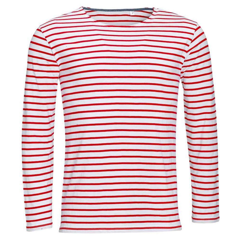 SOLS Mens Marine Striped Long-Sleeved T-Shirt