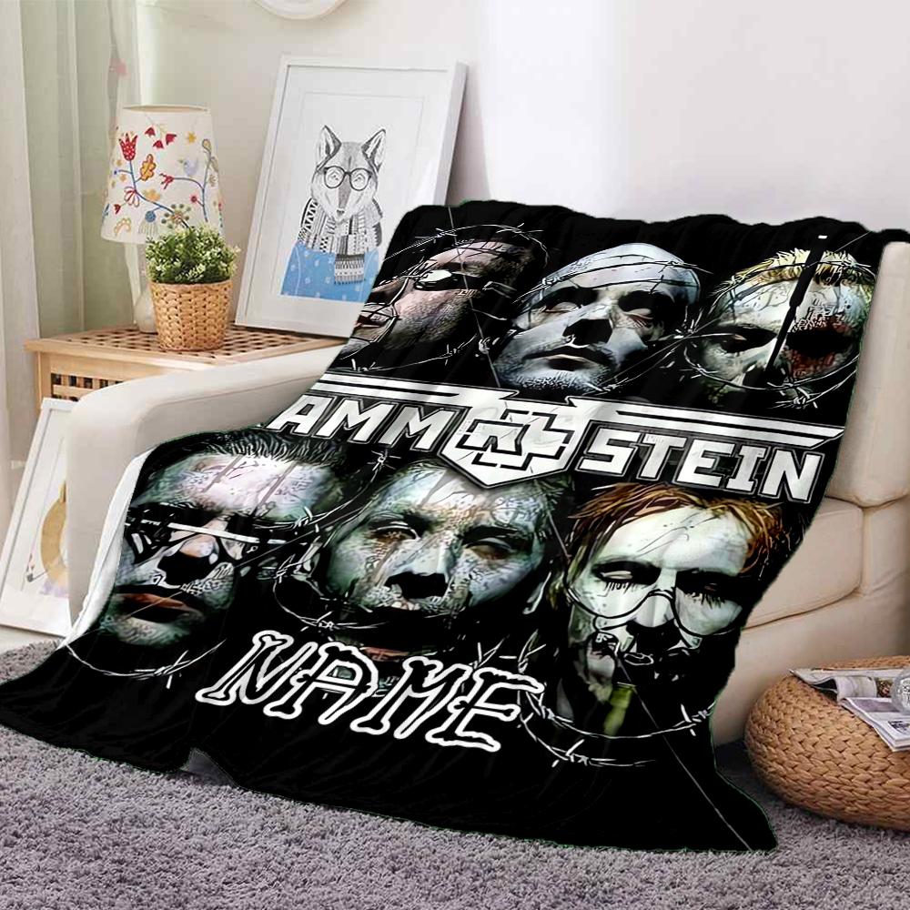 Custom 1pc Rammstein Metal Music Poster Blanket, Soft And Comfortable Blanket, Casual Warm, Camping Travel Blanket, Birthday Gift Q9122009