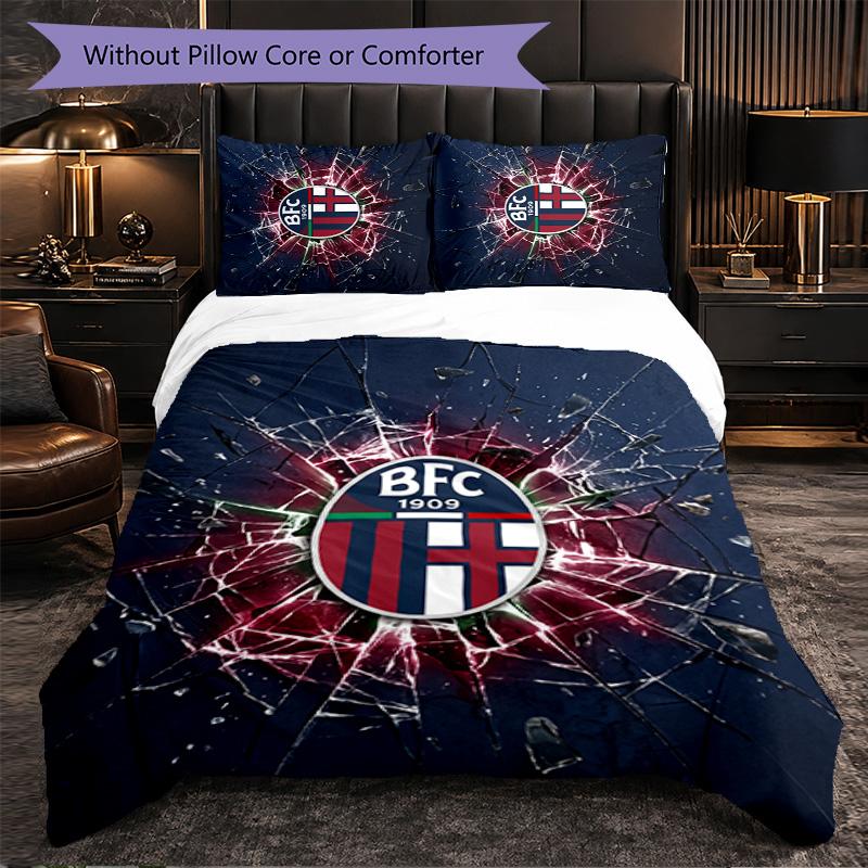 Bologna FC Themed Bedding 3Pcs Duvet Cover Set Decorative Bed Linen For Teen Room Home Decoration