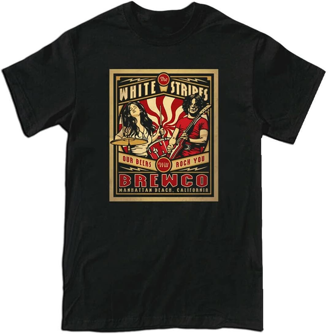The Stripes Rock Alternative Men s T-Shirt Cotton Tee 4XL чёрный