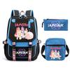 Animation Cartoon Peripheral Printing Trend Lightweight Shoulder Backpack, Primary And Secondary School Student Leisure Schoolbag Three-Piece Set