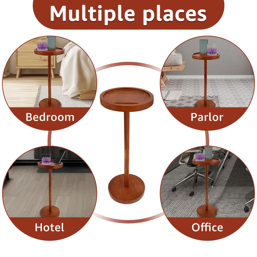 Round Side Table Small Drink Table Modern End Table with Weighted Base Coffee Table for Living Room Bedroom Sofa Couch Chair