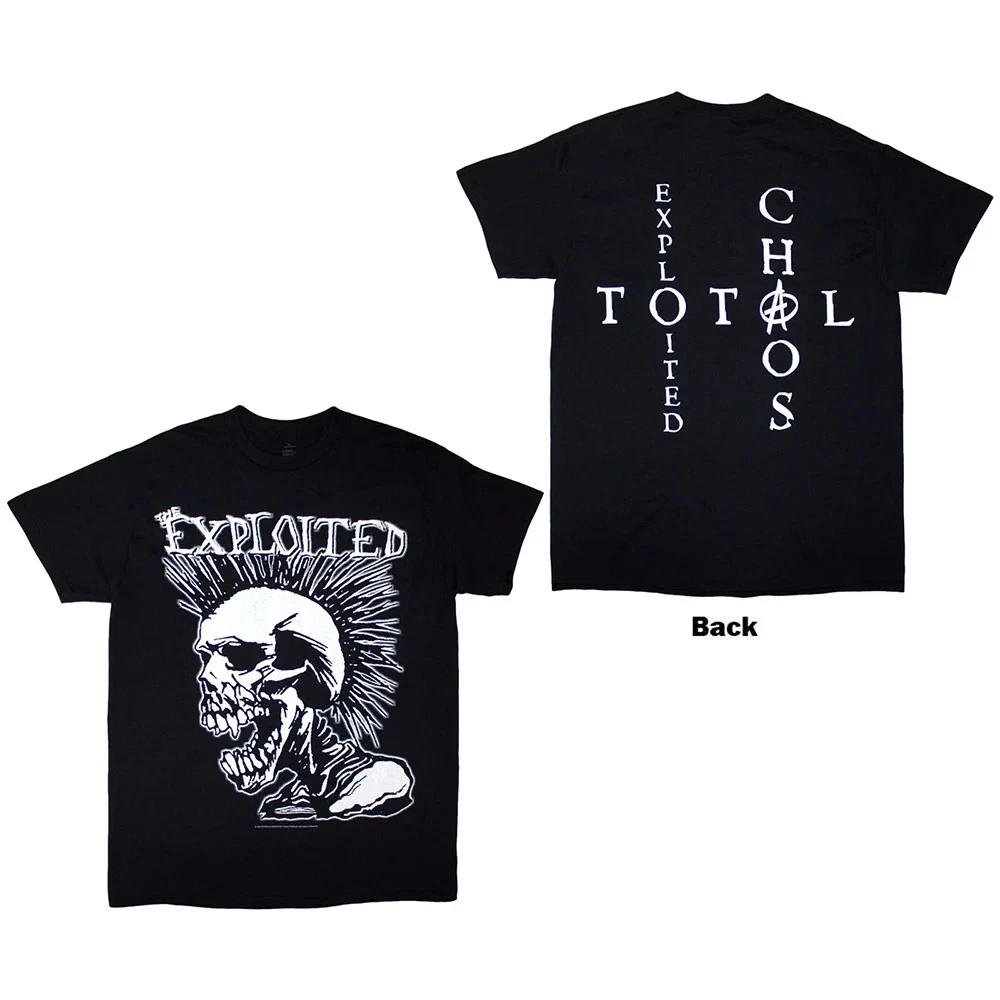 

The Exploited T-Shirt: Mohican Skull (Black) (Back Print) OFFICIAL NEW S
