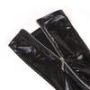 Plus Size Wet Look Pvc Leather Thigh High Stockings Women Sexy Back Zipper Party Socks Faux Boots  Pole Dance Clubwear