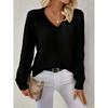 Hollow out Long Sleeve V-neck Sweater Hollow out Long sleeve V-neck Pullover Sweater