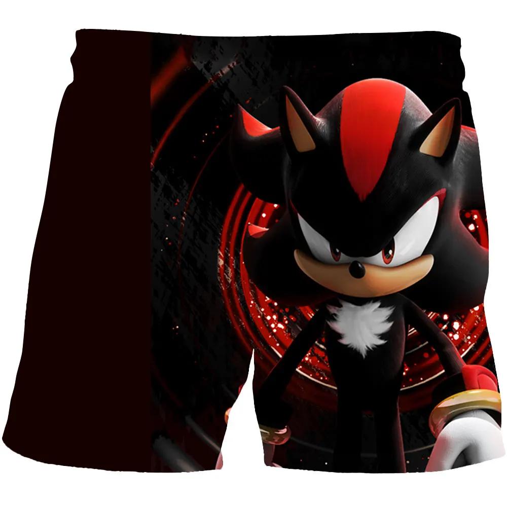 2025 Pantaloni de plajă MINISO pentru copii 4-14A Pantaloni scurți Sonic 2 Fete Băieți Pantaloni Harajuku Pentru Copii Imprimeu Desene Animate 3D Pantaloni Kdis