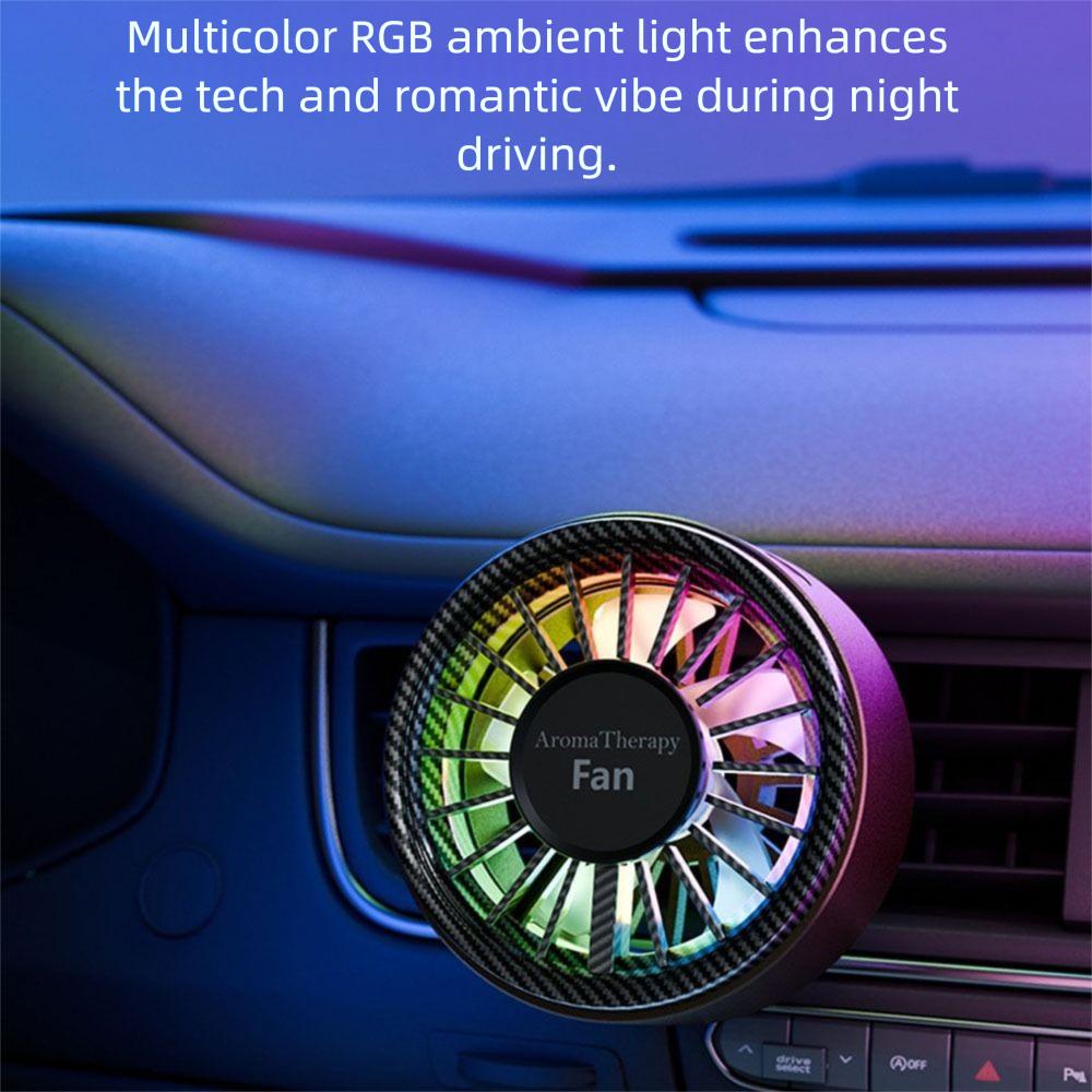 3 IN 1 Car Air Freshener Stereoscopic Rotation Car Diffuser Fan  Car Interior Accessories