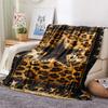 Leopard Pentagram Print Flannel Blanket, High Quality Comfortable for All Seasons, Home Decor, Warmth and Comfort, Perfect for Christmas Gifts