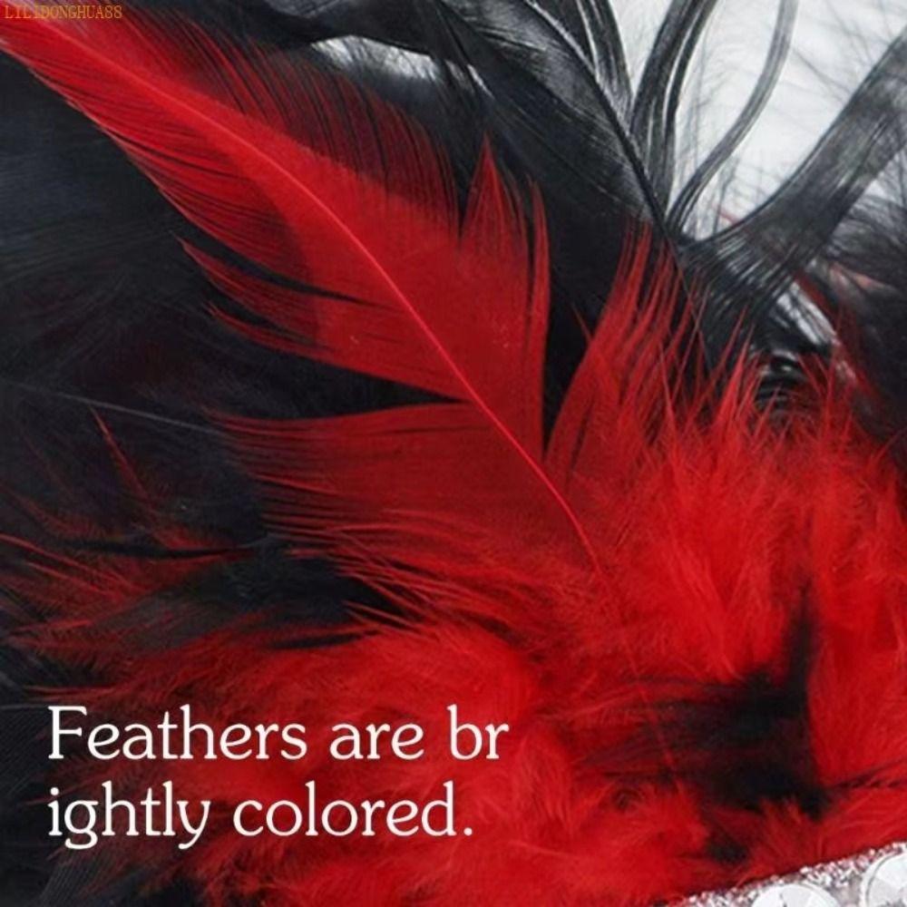 Half Face Phoenix Tail Feather Mask Cosplay Feather Mask Halloween Masquerade Mask Npc Play Props