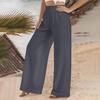 Pantalones de Pierna Ancha para Mujer Casual Femeninos Cintura Alta Elástica Lisos Largos ARJ-001
