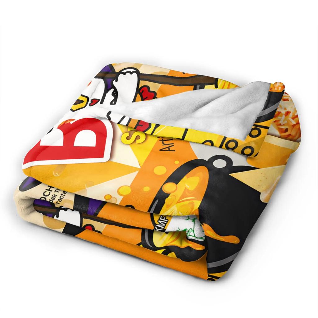 Spicy Chicken Noodles  Blanket  Picnic Flannel Throw Blanket For Outdoor Soft Warm Design Quality Bedspread Gift Idea