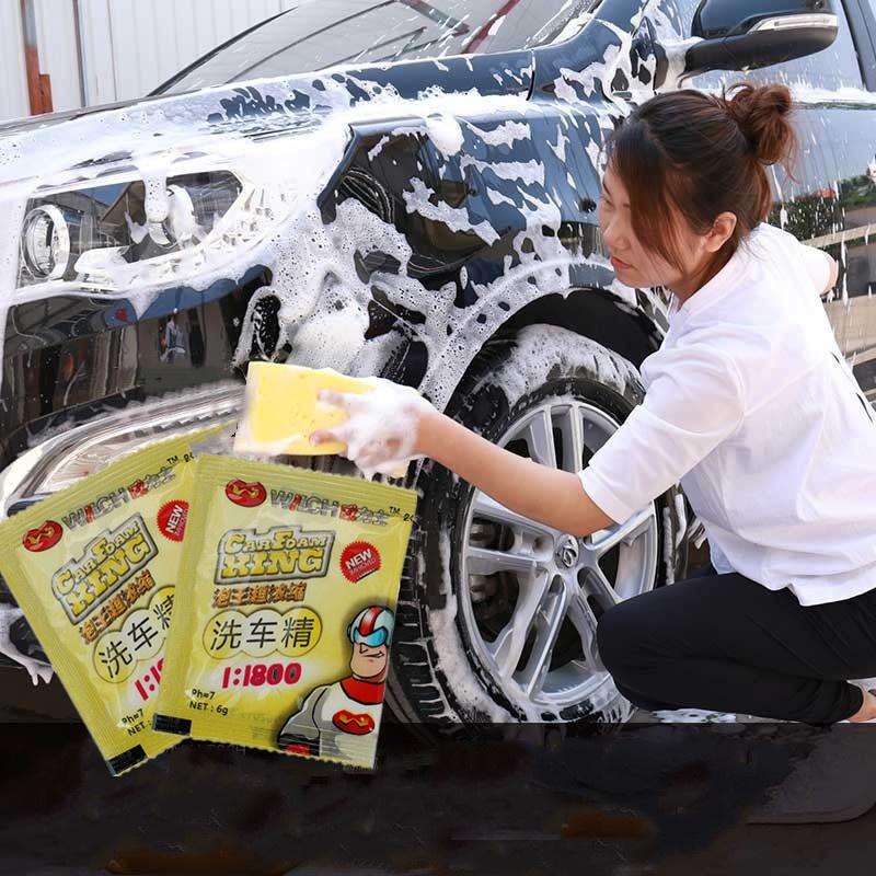 Eco-Friendly Car Wash Powder Concentrate with High Cleaning Power and Foaming Action, 1:1800 Ratio