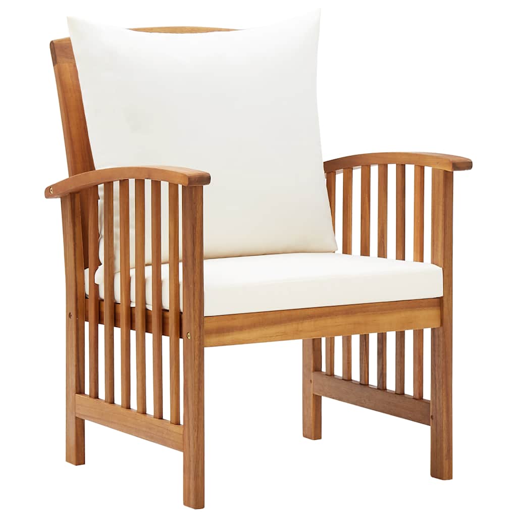 Garden Chairs with Cushions 2 Pcs Solid Acacia Wood