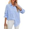 Fashionable Women's Striped Casual Shirt Tops Long Sleeve Shirt