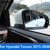 For Hyundai Tucson 2015-  Carbon Fiber Rearview Side View Mirror Visor Sun Shade Rain Guard Shield Exterior Accessories