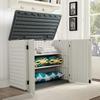 Outdoor Wooden Style Trash Can Rubbish Bin Storage Shed with Lid
