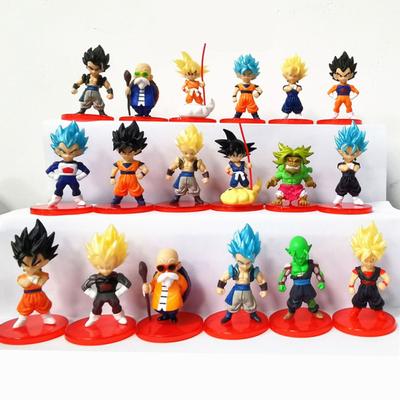 18 ks/sáček Dragon Ball Minifigurky Model Ozdoby Super Saiyan Son Goku Figurka Roztomilý Kreslený Model