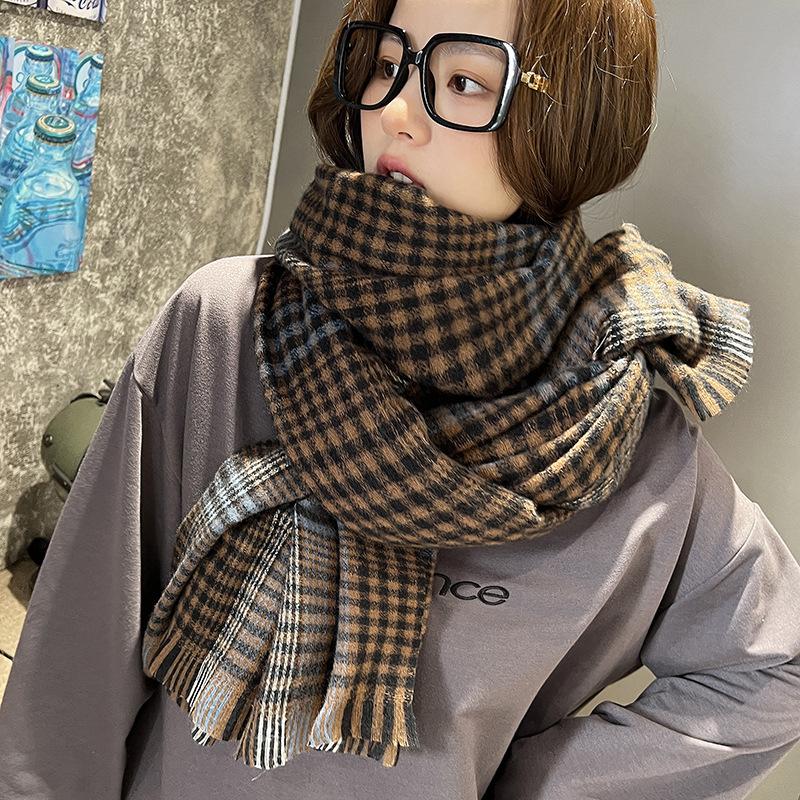 Scarf Scarf Women's Plaid Scarf Imitation Cashmere Scarf Scarf Winter All Match Shawl