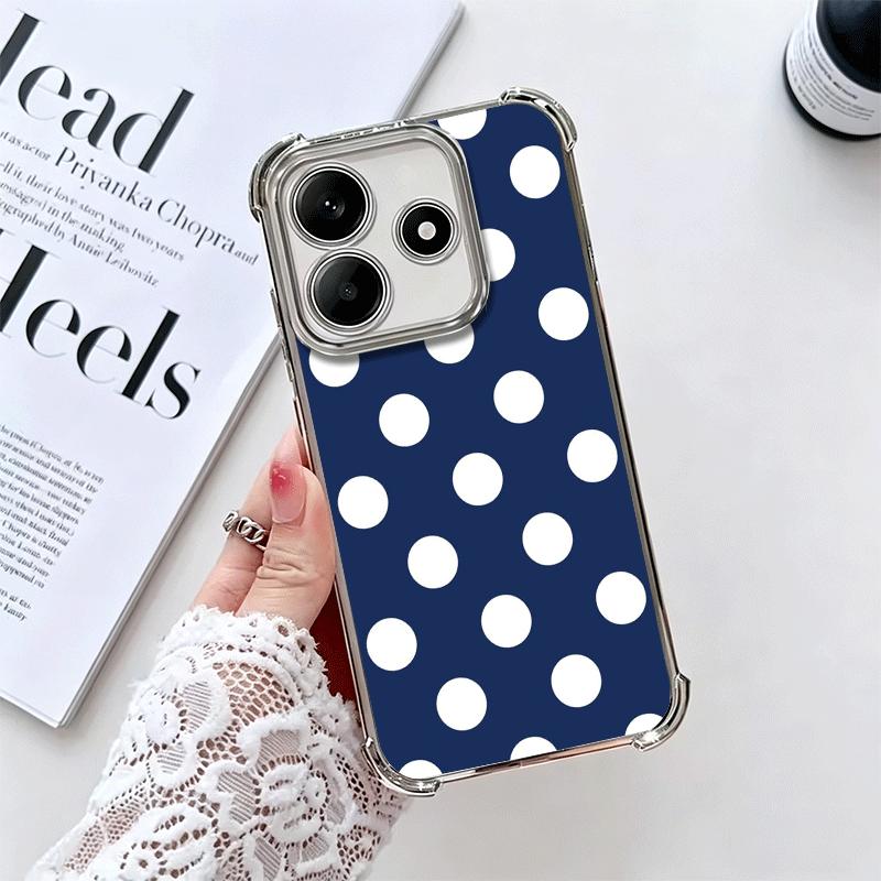

Polka Dots Art Fashion Desgin Soft Phone Case For Xiaomi Redmi Note 14 15 Pro Plus 13 12 11S 11T 5G 10 9S 9 Plating Anti-Fall Fu Redmi Note 14 Pro 4G