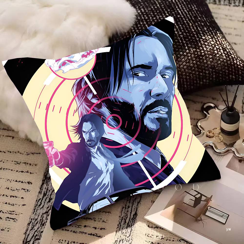 John Wick Pillow Case Square Pillow Bedroom Sofa Leisure Comfort Cushion Car Living Room Home Decoration