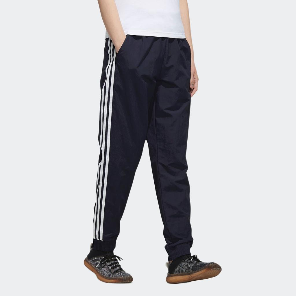Adidas Comfortable Striped Skin-Friendly Straight Leg Casual Pants Women Bottoms Black FI9163