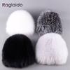 Real Fox Fur Hats Russian Women Knittd Cap Brand High Quality Hand Sewing Winter Beanies Natural Fur Snow Hat