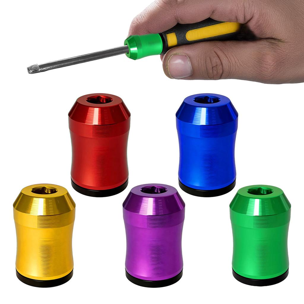 Screwdriver Bit Magnetizer Ring for Manual & Electric Screwdrivers Aluminum Alloy Magnetic Bit Holder Detachable for DIY Repair