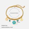 European and American fashion flower titanium steel bracelet personalized fashion turquoise 18K gold-plated stainless steel bracelet women