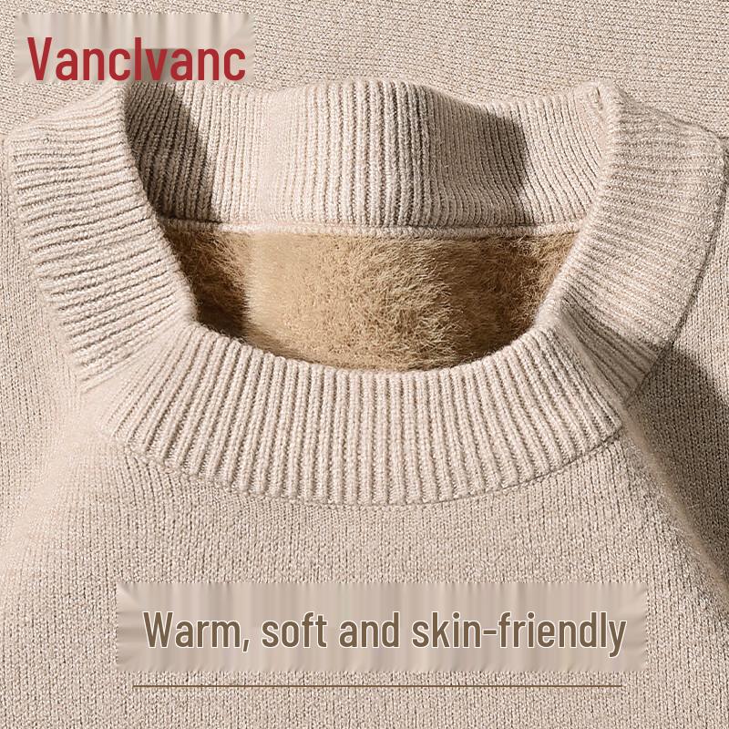 

VANCL Men s Fleece-Lined Round Neck Thermal Sweater XL