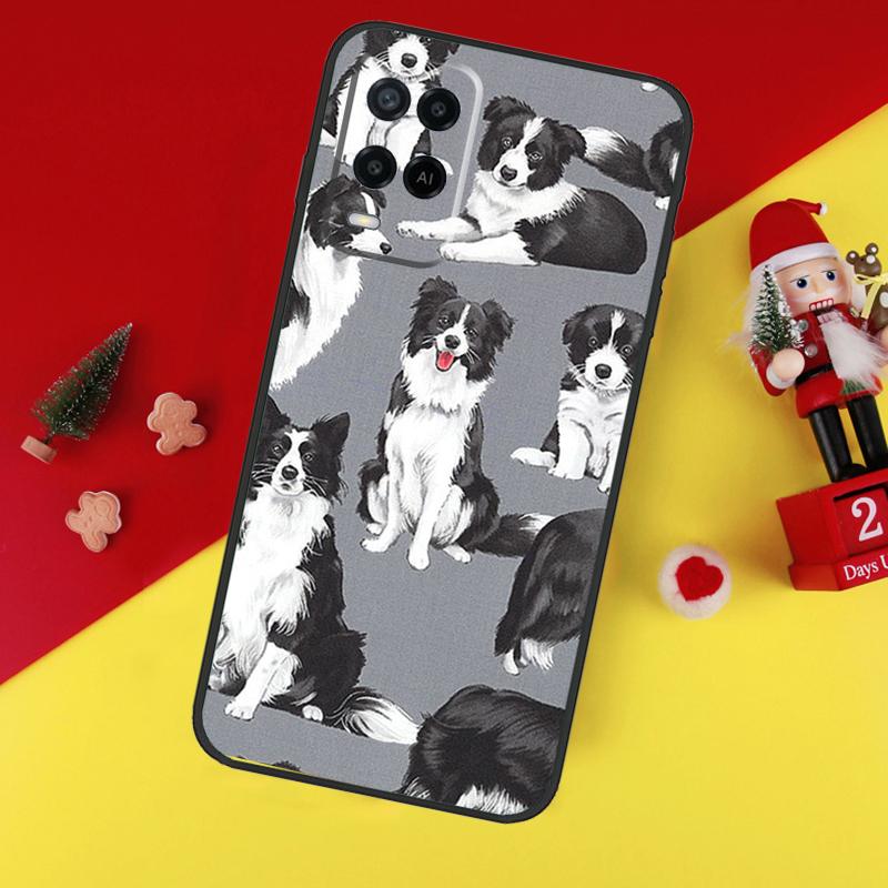 Border Collie Watercolor Case For Oppo A38 A18 A58 A78 A98 A74 A94 A54 A80 A60 A40 A96 A76 A16 A15 A17 A57 A5 A6 Pro