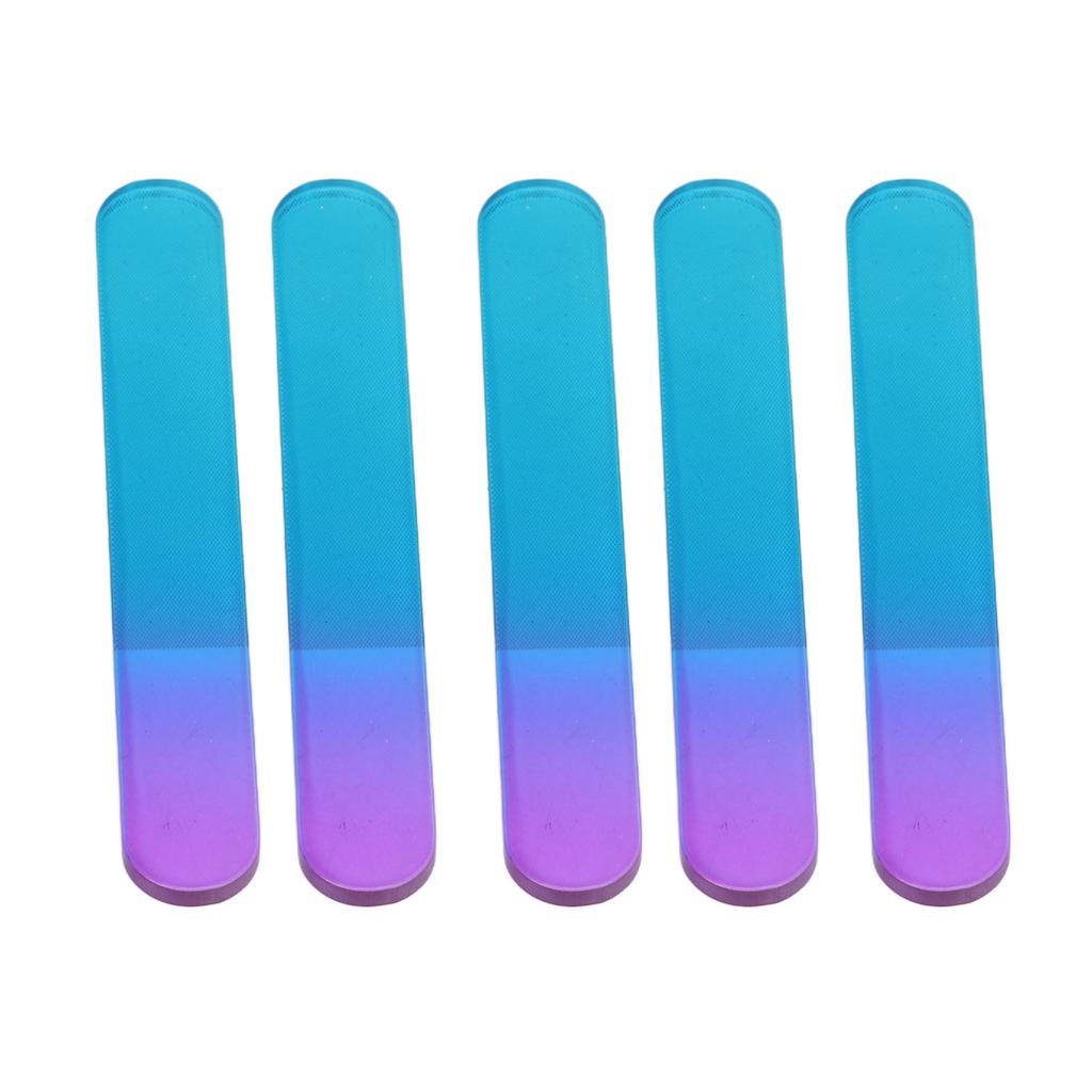 5Pcs Glass Fingernail Files Double Sided Physical Polishing Safe Simple Glass Nail File with Cases