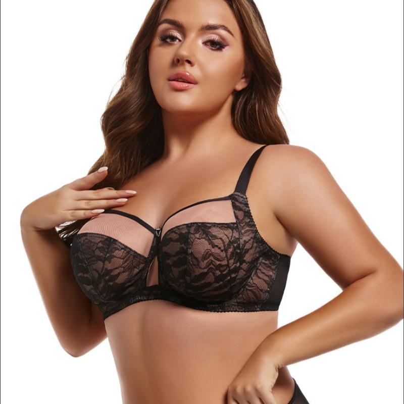 Hot-selling Plus-size Lingerie, Full-cup Lace Bras That Make Busts Look Smaller