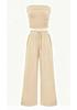 2026 European & American Fashion Casual Solid Color Bandeau Top and Pants Women's Set - Vacation Style