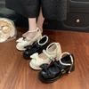 Fashion 2025 New High Heel Bow Mary Jane Shoes Women's Fashion Round Toe Shallow Mouth Belt Platform Non-Slip Autumn Single Shoes