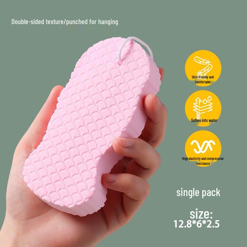 

3D Cartoon Baby Bath Sponge - Soft, Embossed Exfoliating Bath Tool розовый