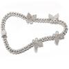 Bling Cuban Link Chain Butterfly Choker Necklace Thick Rapper Chains Hip-Hop
