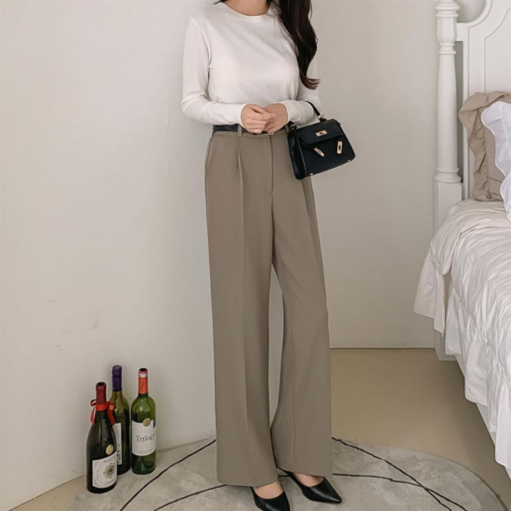 New ArrivalS Open Run Women S Pintuck Wide SlackS Back Band Straight pantS