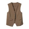 Women Single Breasted Sleeveless Vest Open Front Office Work Blazer Casual V Neck Business Top with Pockets